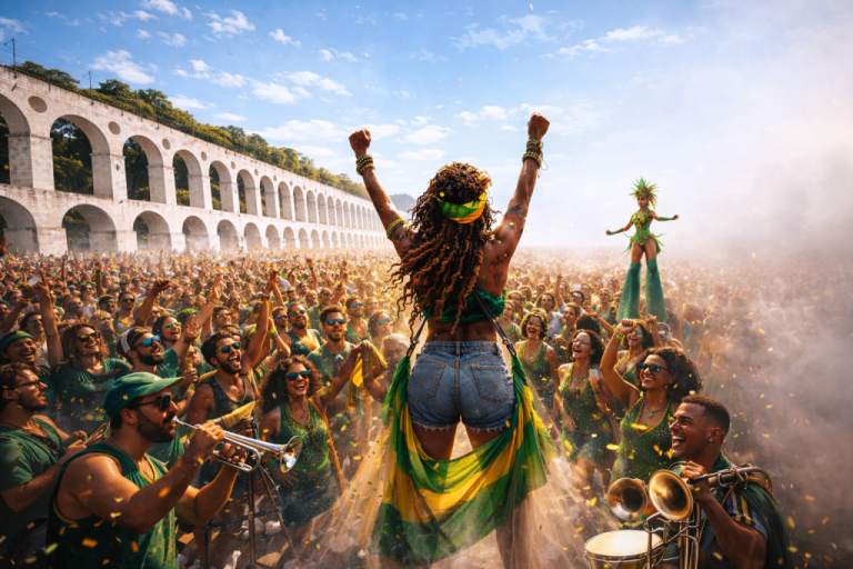 Quando o Carnaval se transforma em cenário político: fumaça, festa e folia.