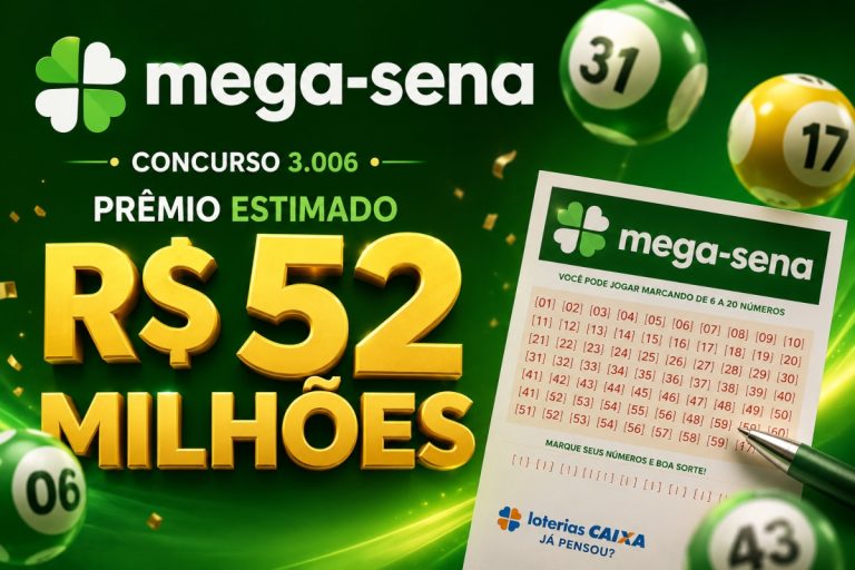 Sorteio da Mega-Sena desta terça-feira promete prêmio de R$ 52 milhões acumulados